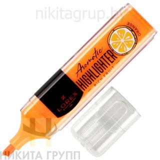 Маркер текстовыделитель LOREX Aromatic 1-3,5 мм оранжевый неон скошенный прозрачный корпус