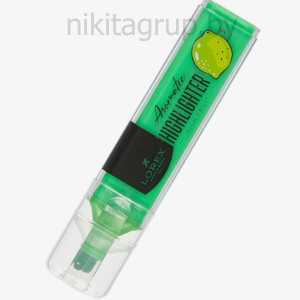 Маркер текстовыделитель LOREX Aromatic 1-3,5 мм зеленый неон скошенный прозрачный корпус