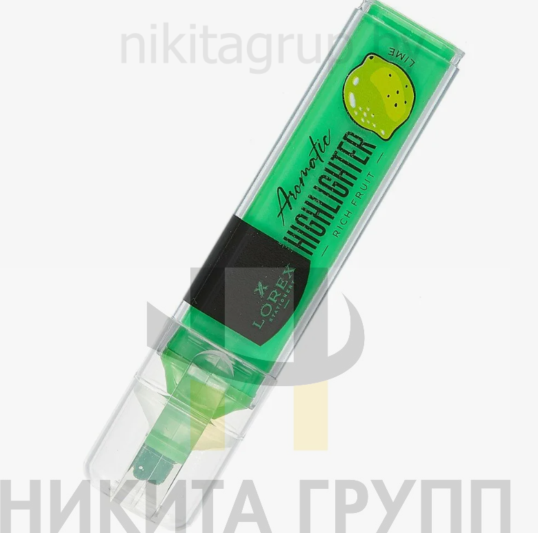 Маркер текстовыделитель LOREX Aromatic 1-3,5 мм зеленый неон скошенный прозрачный корпус