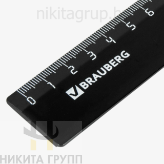 Линейка INFORMAT 30 см пластик непрозрачная черная