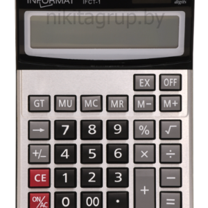 Калькулятор INFORMAT IFCT-1 12 разрядный, настольный, серебристый и черный