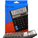 Калькулятор INFORMAT IFCT-888 12 разрядный, настольный, серебристый и черный
