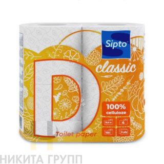 Бумага туалетная "Sipto Deco Classic" (1*4 рул) 2-х сл