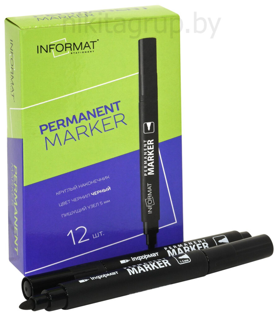 Маркер перманентный INFORMAT PERMANENT 1-5 мм черный круглый