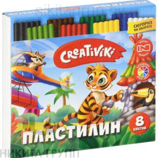 Пластилин Creativiki 8 цветов, 120 г, со стеком