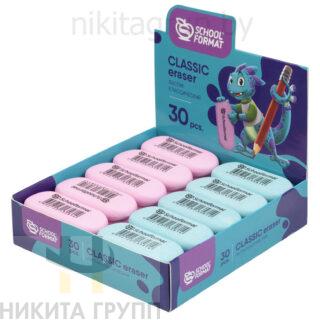 Ластик Schoolformat CLASSIC SMART DINO 52х25х6 мм, овальный, ассорти