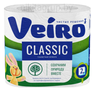 Бумага туалетная Veiro Classic, 4 рул, цвет белый, 2-слоя, Veiro