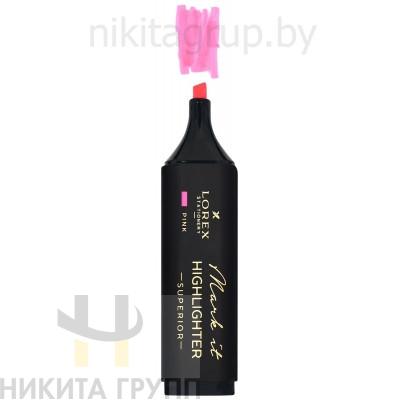 Маркер текстовыделитель LOREX Mark it SUPERIOR 1-5 мм розовый неон скошенный soft touch
