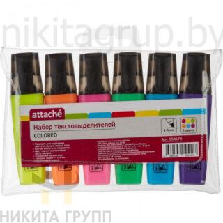 Набор текстовыделителей Attache Colored 1-5мм набор 6цветов