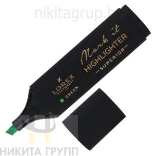 Маркер текстовыделитель LOREX Mark it SUPERIOR 1-5 мм зеленый неон скошенный soft touch