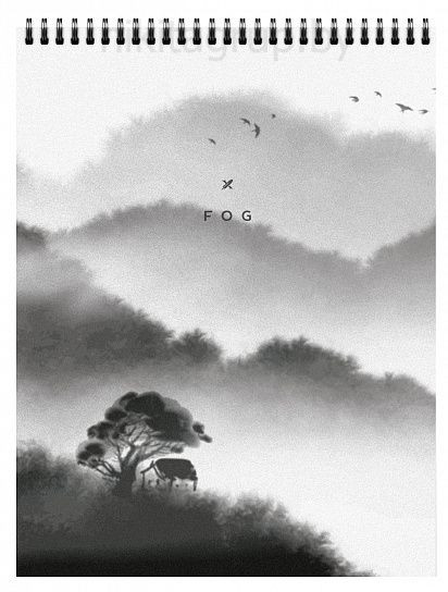 Блокнот А5 60 л в точку LOREX SILENT LANDSCAPE на гребне (спирали)