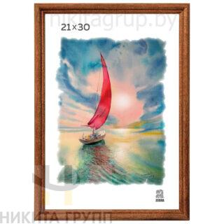 Фото-рамка деревянная со стеклом 21*30 темный орех