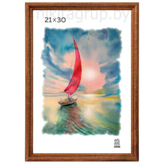 Фото-рамка деревянная со стеклом 21*30 темный орех