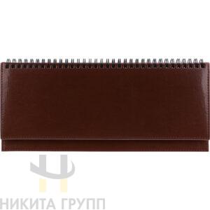 ПЛАНИНГ 56 л. недатированный  SELECTION &mdash; CHOCO на гребне кожзам (коричневый),золотистый срез 300х130мм