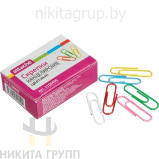 Скрепки 33 мм цветные полимерное покрытие 50 шт