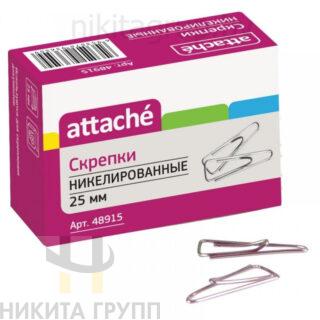 Скрепки 25 мм никелированные треугольные 100 шт.