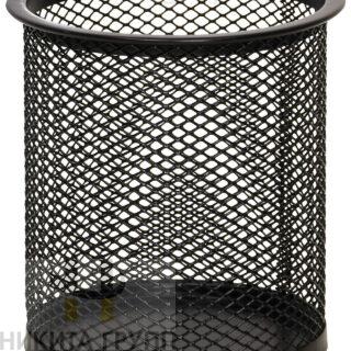 Стакан для канцелярских принадлежностей 100х89 мм черный металл