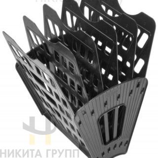 Лоток веерный горизонтальный 6-ти секционный черный