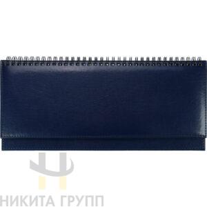 ПЛАНИНГ 56 л. недатированный SELECTION &mdash; BLUE на гребне  кожзам (синий), серебристый срез 300х130мм