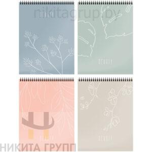 Блокнот А5 40 л. Ветка Счастья Минимализм на гребне клетка