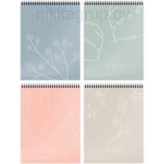 Блокнот А5 40 л. Ветка Счастья Минимализм на гребне клетка