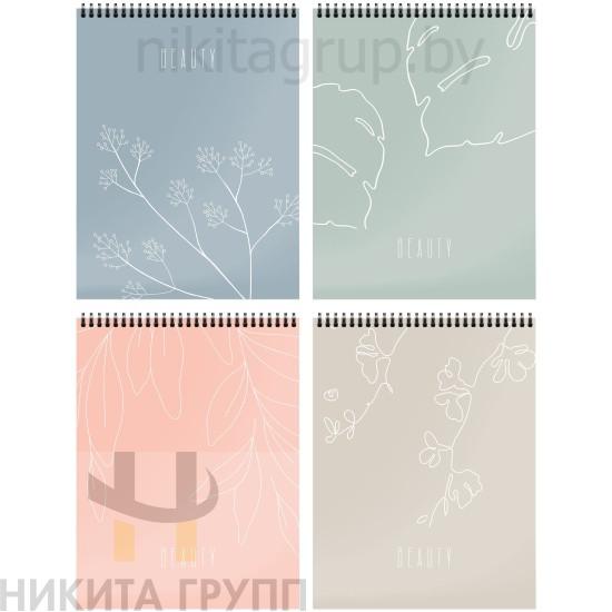 Блокнот А5 40 л. Ветка Счастья Минимализм на гребне клетка