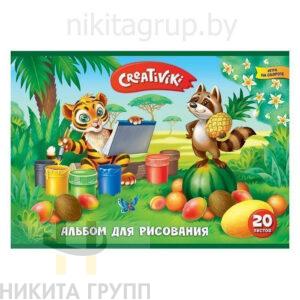 Альбом для рисования 20 л. А4  на скрепке Creativiki офсет