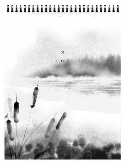 Блокнот А5 60 л в точку LOREX SILENT LANDSCAPE на гребне (спирали)