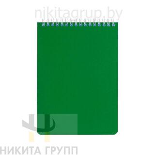 Блокнот А5 50 л зеленый на гребне клетка