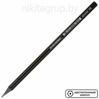 Карандаш чернографитный  плаcтиковый без ластика HB черный корпус