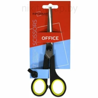 Ножницы 17 см ручки пластиковые с резиновыми вставками INFORMAT