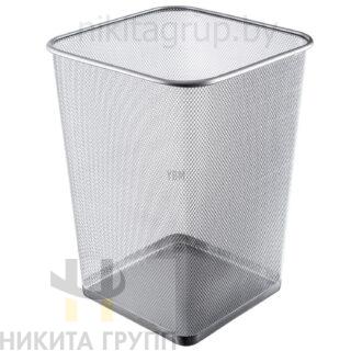 Корзина для мусора квадратная серебро 28х28х32