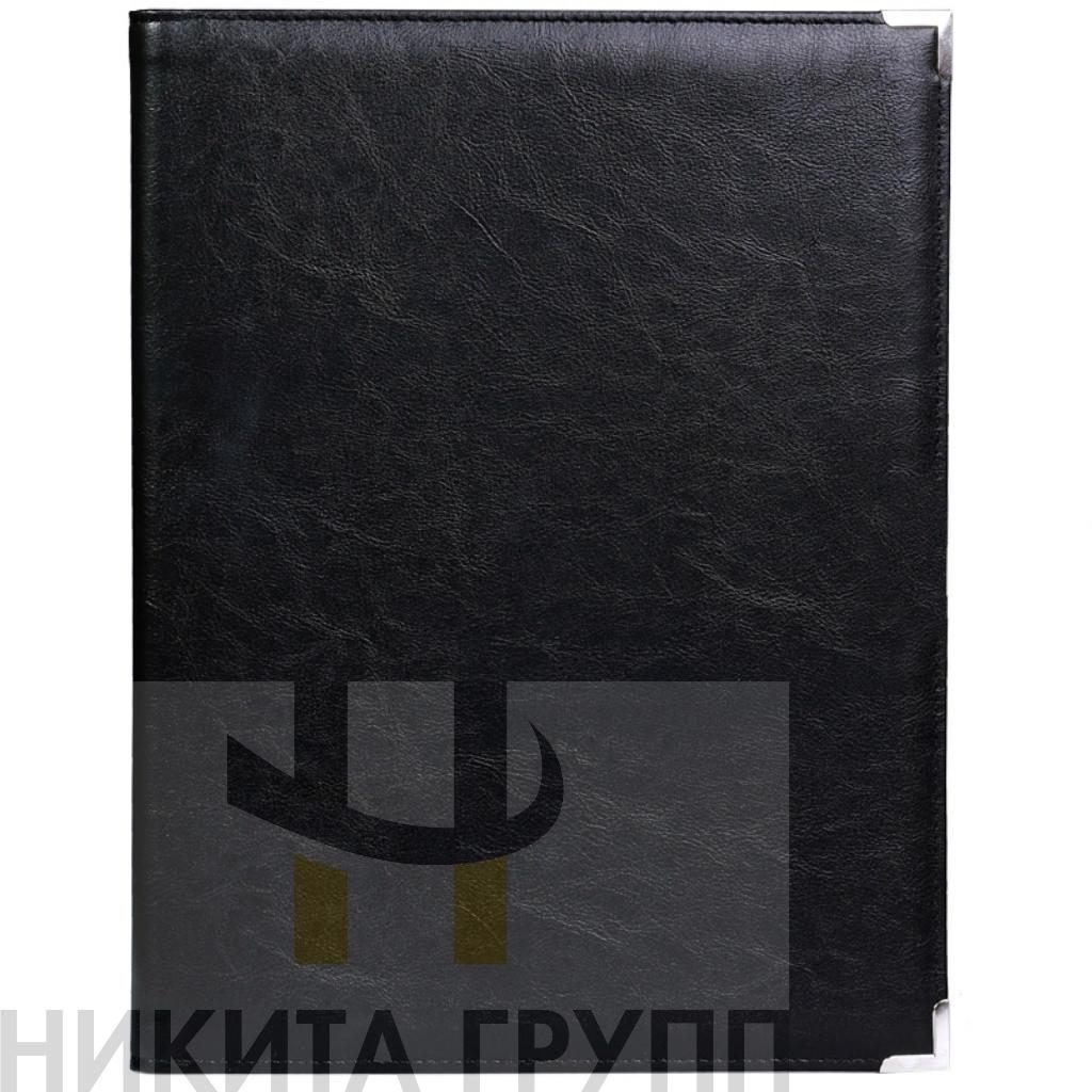 Папка адресная  А4 кожзам мет.уг.черная