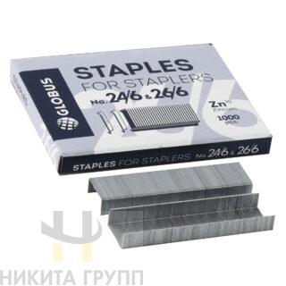 Скобы ГЛОБУС № 24/6, 26/6 металл 1000 шт