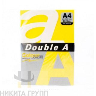 Бумага цветная DOUBLE A, А4, 80 г/м, ярко-желтый (Lemon), 500 листов