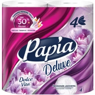 Туалетная бумага PAPIA DELUXE 4сл 4 рул