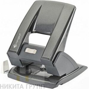 Дырокол 40 листов &laquo;Aion-40 Metallic Grey&raquo; Kangaro линейка, серый металлик