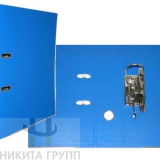 Папка-регистратор A4 75 мм двусторонний метал окант ГОЛУБАЯ