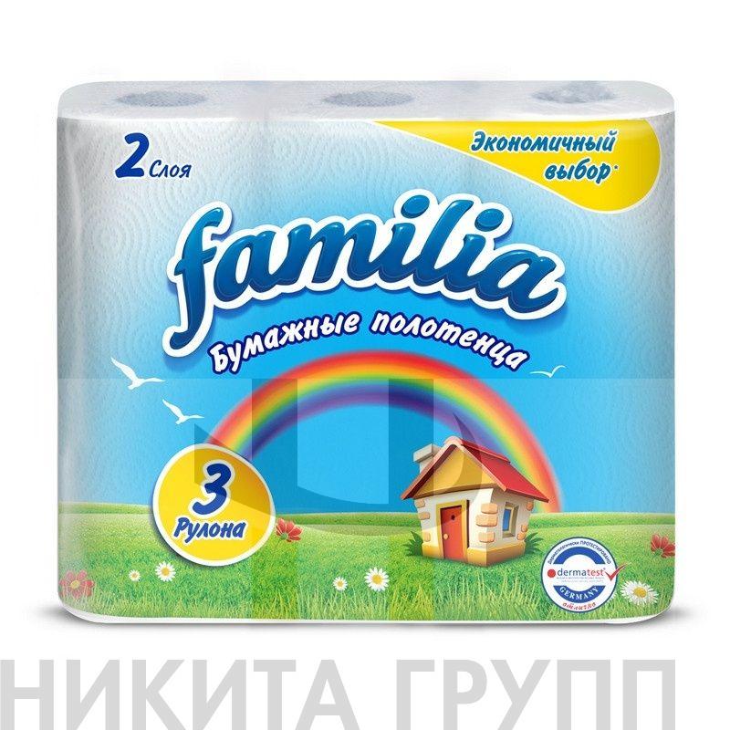 Полотенца бумажные FAMILIA РАДУГА 2 СЛ 3 РУЛ